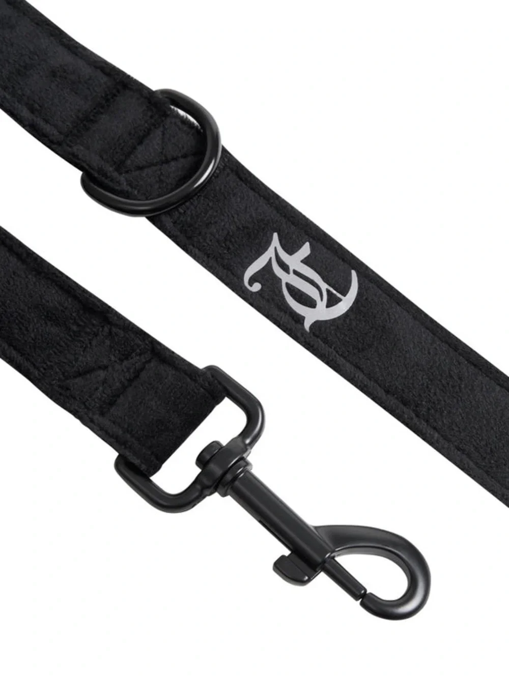 🐕NEW Juicy Couture Black Velour Pet Leash 6 Ft Dog Leash Heavy Duty Hardware